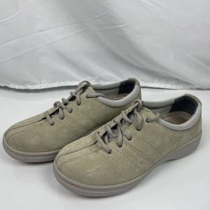 Dansko Brandi Beige Suede Lace Up Sneakers Shoes Arch Support Womens 36 / 5 - 6